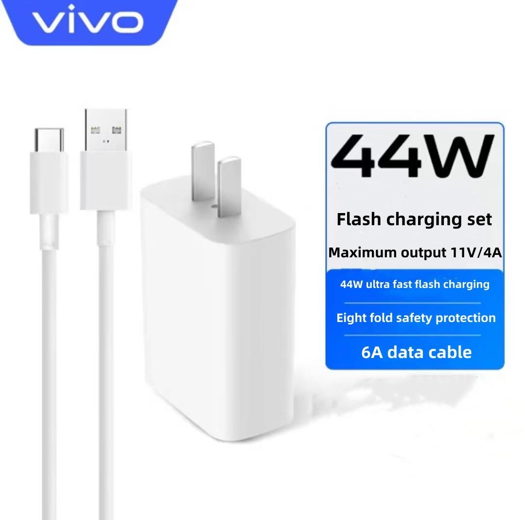 Original 44W VIVO Super Fast Charger TYPE - C 6A Android Data Cable