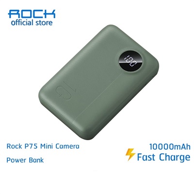 ROCK P75 Mini Portable Power Bank 10000mAh Bidirectional Fast Charge Digital Display