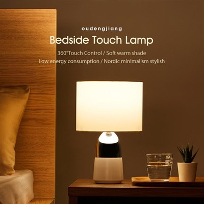 Mi Youpin OUDENGJIANG N/A Bedside Table Lamp Nordic Lampshade 360°Touch Design for Family Bedroom