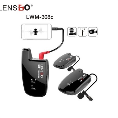 Lensgo LWM-308C Plus UHF 30-Channel Wireless Dual Lavalier Microphone System