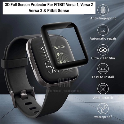 3D Full Screen Protector For Fitbit Versa 1, Fitbit Versa 2 & Versa LIte, Fitbit Versa 3