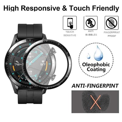 Full Screen Protector, Tempered Glass For Huawei Watch GT2 (42mm,46mm)