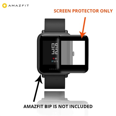 Tempered Glass Protector for Xiaomi Amazfit Bip - 3D GLASS, Black