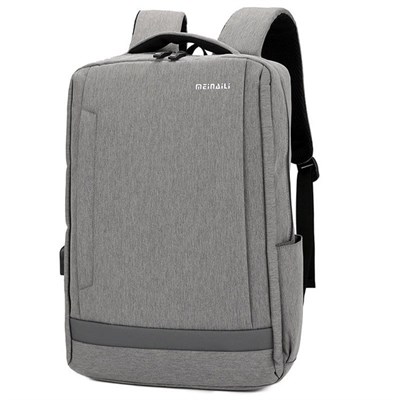 Meinaili 021 Men Casual Nylon Backpack with External USB Charging Headphone Jack