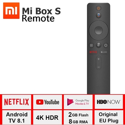 Google Assistant Voice Remote Control for Xiaomi Mi Box S 4K HDR Android TV Player
