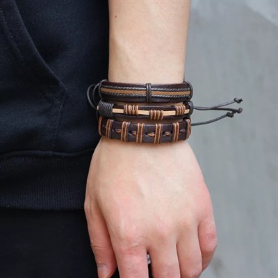 Men's Hands Leather bracelet 