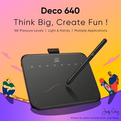 XPPen Deco 640 Graphics Pen Tablet 16384 Pressure Level 60° Tilt Support 8 shortcut keys for PC Android Game osu