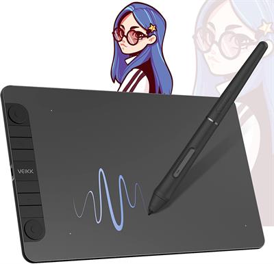 VEIKK VK1060PRO Drawing Graphic Tablet 10x6 Inch Digital Pen Tablet with Battery-Free Passive Stylus Support Android Windows Mac