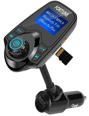 8 In 1 T10 Wireless In-Car Bluetooth FM Transmitter for Car With 1.44 Inch Display USB Charger MP3 P