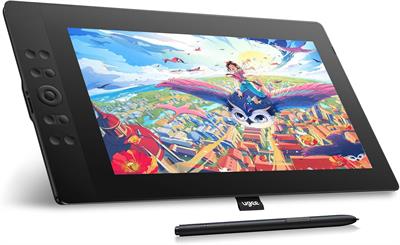 Ugee UE16 Drawing Tablet Monitor 16K Pressure 143% sRGB 15.4inch Drawing Tablet Monitor 10 Shortcut Keys Drawing Pen Tablet