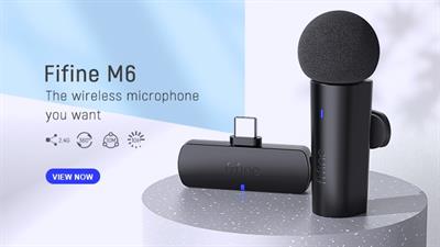 FIFINE M6 WIRELESS LAPEL MICROPHONE FOR ANDROID TO GO LIVE ON TIKTOK/INSTAGRAM,  RECORD VLOG, HAVE CONFERENCING in Pakistan for Rs. 9800.00