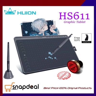 HUION HS611 Graphics Drawing Tablet Android Supported Pen Tablet Tilt Function Battery-Free Stylus