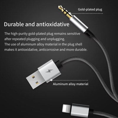 Baseus L34 8 Pin to 3.5mm USB Audio Cord for iPhone 7 / 7 Plus