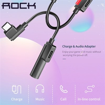 L-shape TYPE C Metal Charge& Audio 2 in 1 cable RCB0630