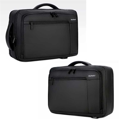 Meinaili 1805 Nylon Business Travel Backpack Laptop Bag with USB Port - Black