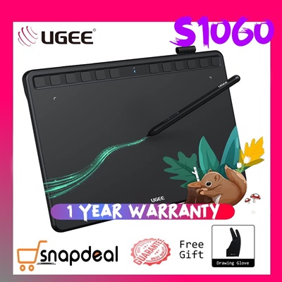 UGEE S1060 10x6" Graphic Tablet with Pen - Black