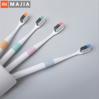 Xiaomi Doctor B Bass Method Antibacterial Designer Toothbrush (Set of 4) w/Travel case