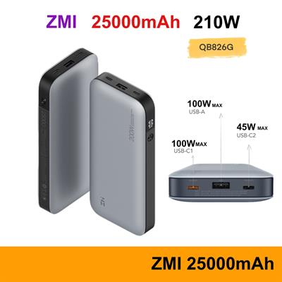 ZMI QB826G 25000mAh Power Bank No.20 120W 100W 65W Fast Charging for Laptop Macbook