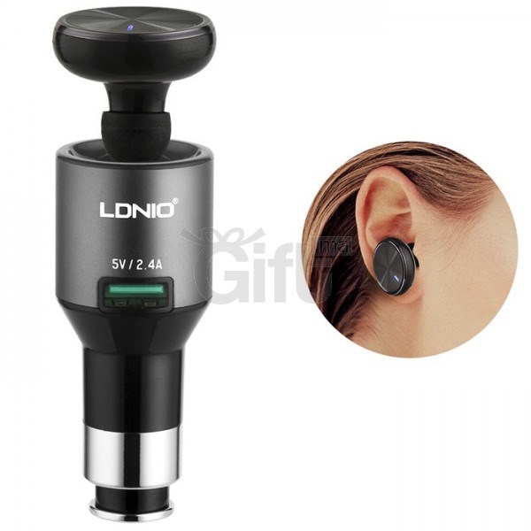 Ldnio CM20 Intelligent 2in1 Mono Bluetooth Headset Earphone and USB Car Charger 2.4A