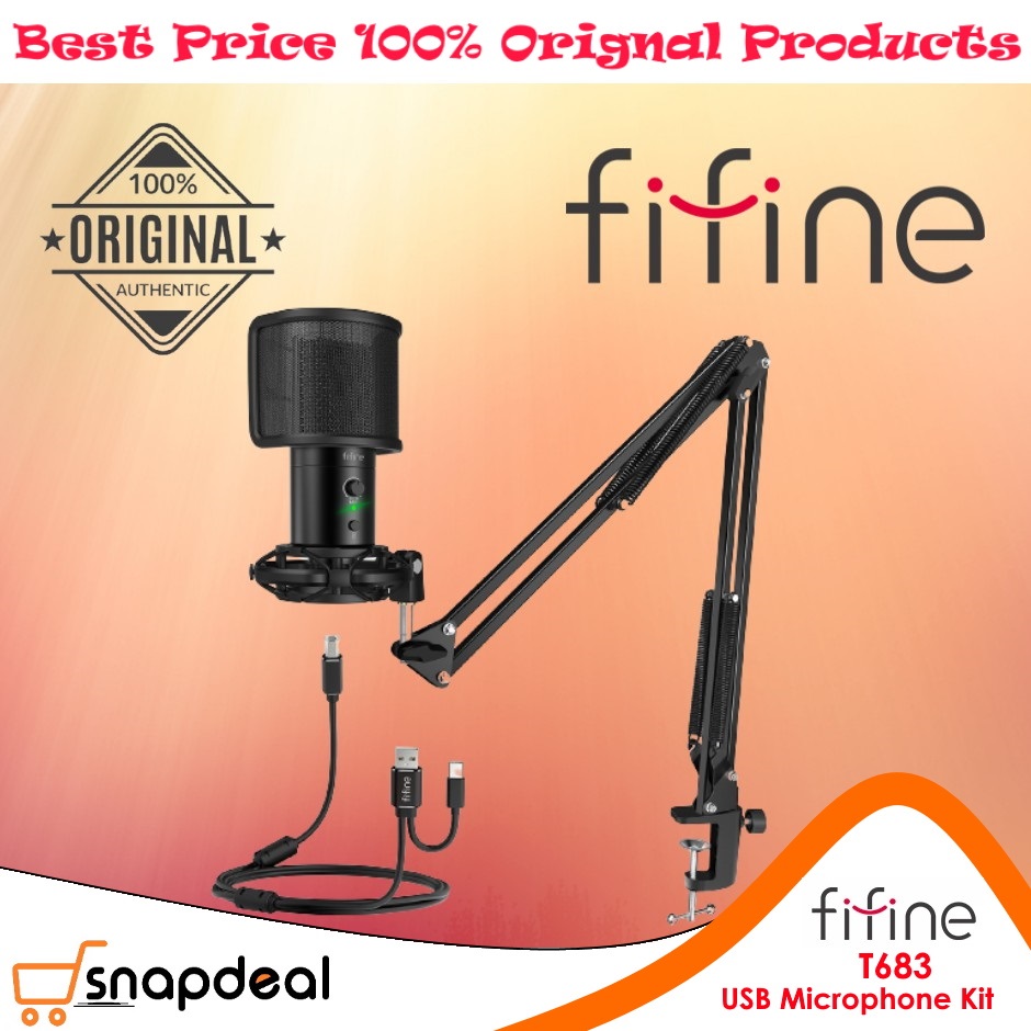 FIFINE USB Gaming Streaming Microphone Kit