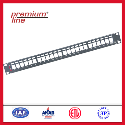 Premium Line 1U 24Port Shielded Patch Panel