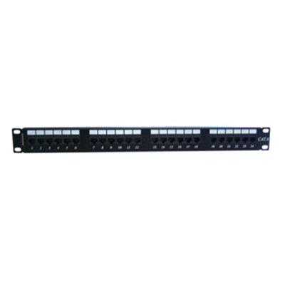 Premium-Line Category 6 24port Unshielded Patch Panel | Dual Type IDC | Black