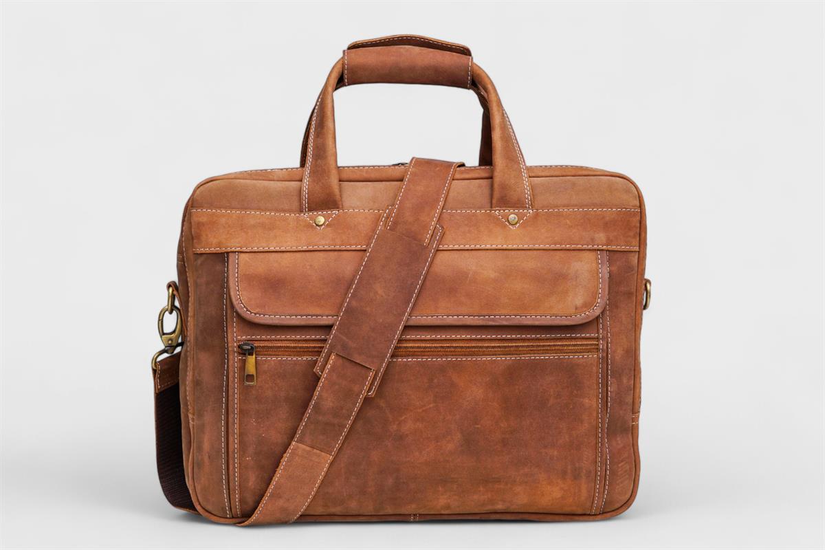 Vintage Brown Leather Bags for Men Laptop and Travel Ready