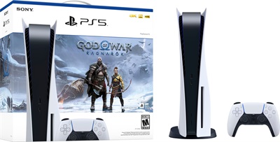 Sony PlayStation 5 Disc Edition Gaming Console God of War Ragnarok Bundle (USA Version) (Latest Upgraded PS5 Model) (Game Voucher Included)