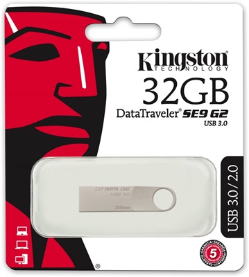 Kingston 32GB DataTraveler SE9 G2 USB 3.0 Flash Drive (DTSE9G2/32GB)