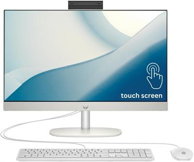 HP All in One 24-cr0113d Desktop PC 13th Gen Core i7-1355U, 8GB DDR4, 512GB SSD, 23.8" FHD IPS Touch Screen, Windows 11 Home, Shell White, 1 Year Local Warranty