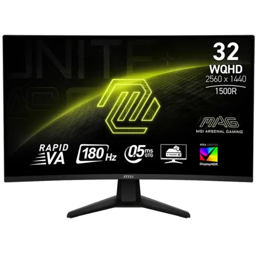 MSI MAG 32CQ6F 32" Rapid VA WQHD 180Hz Curved Gaming Monitor 