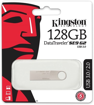 Kingston 128GB DataTraveler SE9 G2 USB 3.0 Flash Drive (DTSE9G2/128GB)