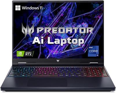 Acer Predator Helios Neo 16 PHN16-72-99B2 Gaming Laptop 14th Gen Core i9-14900HX, 32GB DDR5, 1TB SSD, NVIDIA RTX 4060 8GB Graphics, 16" WQXGA IPS 240Hz, RGB 4 Zones Backlight Keyboard, Windows 11 Home, Black