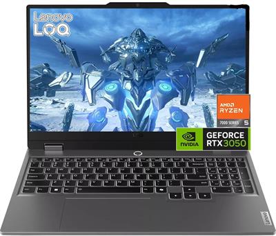 Lenovo LOQ 15ARP9 Gaming Laptop AI-Powered Gaming AMD Ryzen 5 7235HS, 12GB DDR5, 512GB SSD, NVIDIA RTX 3050 6GB Graphics, 15.6" FHD IPS 144Hz, Windows 11 Home, Luna Grey