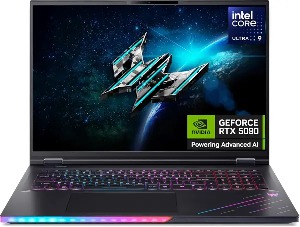 Acer Predator Helios 18 AI PH18-73-99HE Gaming Laptop Intel Core Ultra 9 275HX, 96GB DDR5, 2TB SSD, NVIDIA RTX 5090 24GB Graphics, 18" WQUXGA 4K IPS Mini LED 240Hz / 120Hz, Windows 11 Home, Black, 2 Year Acer Official Local Warranty
