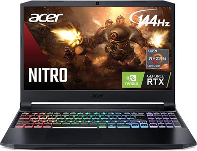 Acer Nitro 5 AN515-45-R6XD Gaming Laptop AMD Ryzen 5-5600H, 8GB DDR4, 512GB SSD, NVIDIA RTX 3060 6GB Graphics, RGB Backlit Keyboard, 15.6" FHD IPS 144Hz, Windows 11 Home, Shale Black