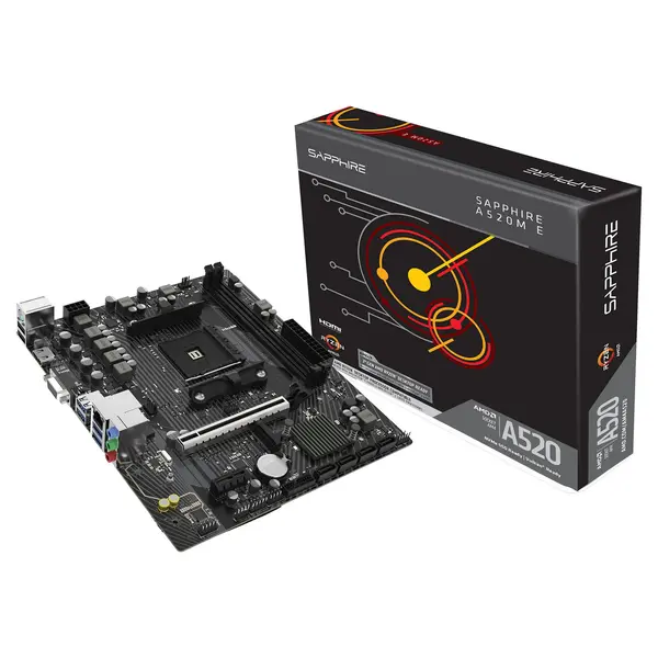 Sapphire A520M-E AMD A520 Socket AM4 Micro-ATX Motherboard