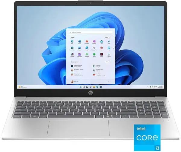 HP 15-FD0133WM Laptop Intel Core i3-N305, 8GB DDR4, 256GB SSD, 15.6" FHD IPS, Windows 11 Home, Natural Silver 