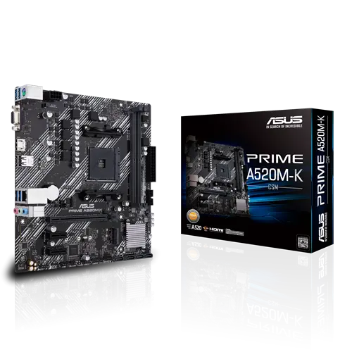 ASUS PRIME A520M-K/CSM, AM4, DDR4, Micro-ATX Motherboard