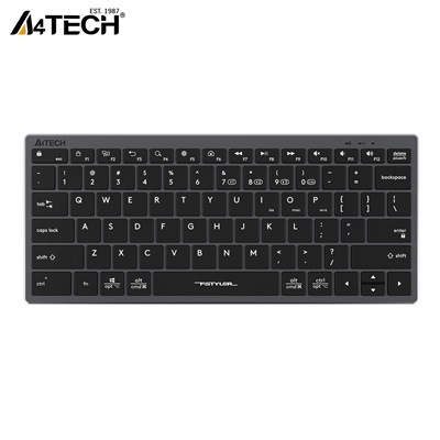 A4tech Fstyler FBX51C Dual Mode Bluetooth / 2.4G Wireless Compact Rechargeable Keyboard, Easy-Switch up to 4 Devices for Windows, Mac, Chrome OS, Android, iPad, iPhone, Smart TV, Apple TV (Black/White Color)