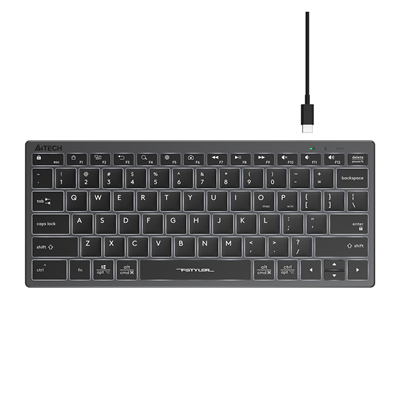 A4Tech Fstyler FX61 Wired Scissor Switch Compact White Backlit Keyboard (Grey)