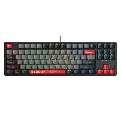 A4Tech Bloody S87 TenKeyLess RGB Mechanical Switch Hot Swappable Gaming Keyboard 75% (87 Keys) Compact Style (BLMS Red Plus Switch: Linear, Light & Smooth) -  Energy Red
