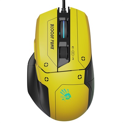 A4tech Bloody W70 Max 10,000 CPI RGB Gaming Mouse (Punk Yellow) CyberPunk Edition