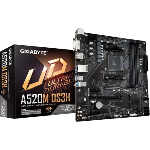 GIGABYTE A520M DS3H – AMD A520, AM4, DDR4, Micro-ATX Motherboard