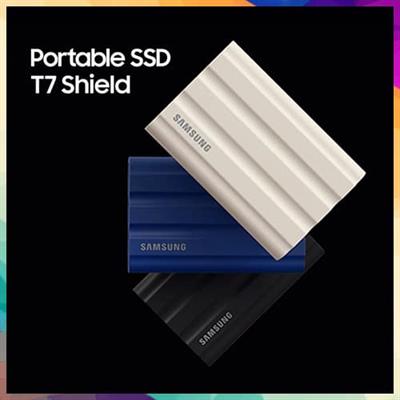 Samsung Shield T7 Portable SSD (Beige/Blue/Black)