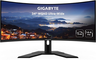 Gigabyte G34WQC 34" WQHD (3440 x 1440) 21:9 VA Curved Gaming Monitor