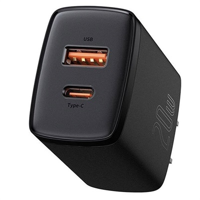 Baseus Compact Quick Charger 20w USB A and USB C