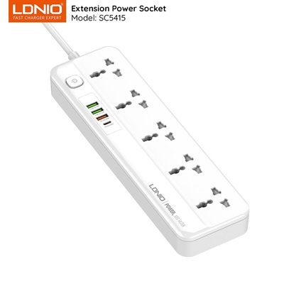  LDNIO SC5415 MULTI-FUNCTION POWER STRIP WITH 5 POWER SOCKETS