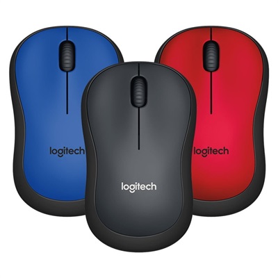 Logitech  M221 Silent Wireless Mouse (Blue/Charcoal/Red)