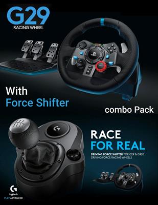 Logitech G29 Gaming Racing Wheel With Driving Force Shifter PC /PS3 /PS4/ PS5 Combo Pack